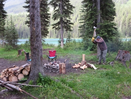 Chopping Wood - Wilderness Camp